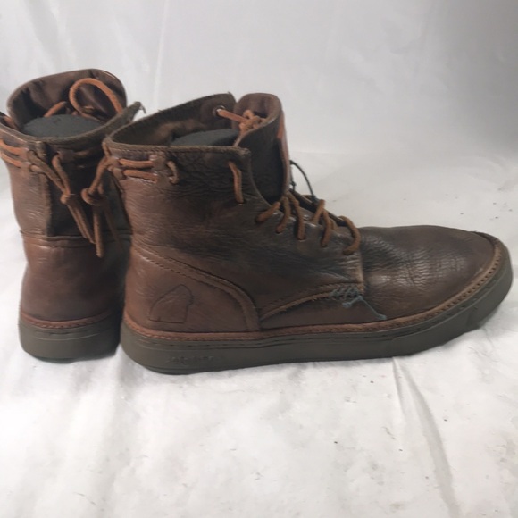 Satorisan Mens Designer Pebbled Leather Art To Wear Lace Up Rare Logo Ankle Boot main image 8